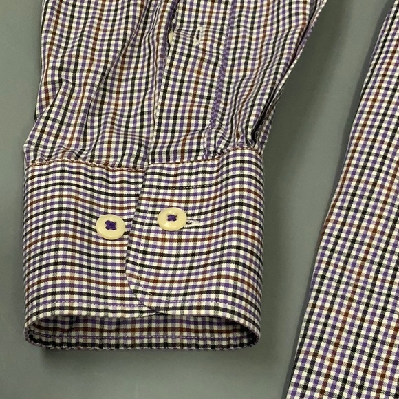 Peter Millar plaid cotton dress shirt size M - Picture 3 of 7